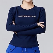 preiswerte Lauf-T-Shirts &amp; Tanktops-Damen Einfarbig Lauf-T-Shirt Fitnessshirt Sporttop Frühling Herbst Langarm Athleisure Baumwolle Warm Weich Atmungsaktiv Fitnessstudio Wandern Laufen Training Yoga Weinrot Schwarz Weiß Sportbekleidung