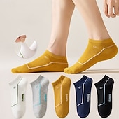 levne pánské ponožky-Pánské 5 párů Vícenásobné balení Ponožky Koşu Çorapları Ponožky pro běžné nošení Duhová Barva Slátanina Písmena Dovolená Sporty a outdoor Denní Základní Střední Jaro Podzim Módní Na běžné nošení