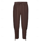 economico Fondi-Retrò Vintage Medievale 17° secolo Mascherata Pantaloni da pirata Cavaliere Vichingo Crociato Straniero Ranger Coulisse Tinta unica Costume Per uomo Costumi da pirata Fantasia Mascherata Festa / Sera