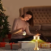 tanie Lampy stołowe-Nowoczesna, minimalistyczna metalowa lampa stołowa do biura, z funkcją oświetlenia, sterowana dotykowo, z możliwością ładowania, z 3-stopniową regulacją jasności, do biura, sypialni, gabinetu, na