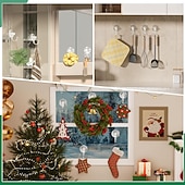 economico Ganci e accessori-4 ganci a ventosa per ghirlande: resistenti, reggono fino a 8,2 kg (18 libbre), ganci grandi da 1,8 pollici, ideali per ghirlande di Halloween e Natale, non richiedono attrezzi, non danneggiano porte