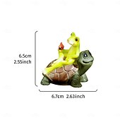 Χαμηλού Κόστους Γλυπτά-1 τεμάχιο δημιουργικό υλικό ρητίνης, διακοσμητικό κήπου με σχήμα βάτραχου και χελώνας, ρητίνη, χαριτωμένο στυλ διακόσμησης κήπου, κατάλληλο για εσωτερική και εξωτερική χρήση