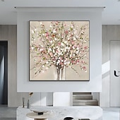 levne Květinové či botanické obrazy-Ručně vyráběné olejomalby z lahví s květinami na plátně, nástěnná dekorace, moderní abstraktní obraz pro domácí dekoraci, rolovaný bezrámový, nenatažený obraz