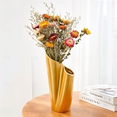 olcso Vázák és kosár-1 db egyszerű és kreatív, kétlyukú gyantás váza modern lakberendezési tárgy nappaliba, tévészekrénybe, virágkompozíció, szárított virág lakberendezési tárgy nappali előszoba dekoráció