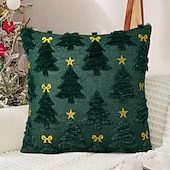 levne Vánoční povlečení-Vánoční povlaky na polštáře s ozdobou na stromeček, měkké plyšové povlaky na polštáře z umělé kožešiny, povlaky na polštáře na vánoční stromeček na svátky, zimní domy, pohovky, postele, verandy,