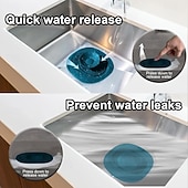 voordelige Badkamergadgets-siliconen vloerafvoer - badkamerarmatuur met haarvanger badstop gootsteenzeeffilter - voor afvoeren kranen douches - thuis &amp;tuinaccessoires