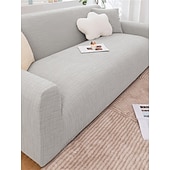 cheap Sofa Cover-1 Piece Jacquard Wear-Resistant Elastic Sofa Cover – Solid Color Premium All-Season Universal Thickened Anti-Slip Slipcover, Suitable for L-Shaped and 1/2/3/4-Seater Sofas
