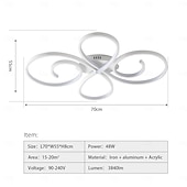 baratos Luzes de teto reguláveis-Luminária de teto de 70 cm com design em cluster, estilo artístico moderno em metal, acabamento pintado na cor preta, LED, 110-120V ou 220-240V.