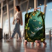 economico Abbigliamento da casa e pantofole per la casa-Coprivaligia elastico con stampa di paesaggi, protezione per valigia elastica, coprivaligia da viaggio