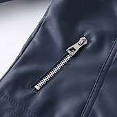 preiswerte Jungen Lederjacken-Kinder Jungen Schwarze Lederjacke Jacke Oberbekleidung Einfach Langarm Reißverschluss WASSERDICHT Winddicht Mantel Täglich Mode Lässig Schwarz Frühling Herbst 4-12 Jahre