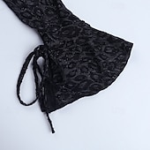 preiswerte Frauen schwarzes Kleid-Damen Minikleid schwarzes kleid Spitzenkleid Elegant Mode Modern Täglich Ferien Ausgehen Normale Passform Leopard Langarm Rundhalsausschnitt Schwarz Herbst Winter