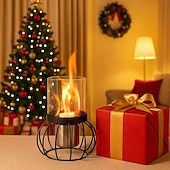 Недорогие Кемпинговое оборудование-настольная костровая чаша для костра со стеклянным столом и дистанционным управлением для кемпинга