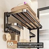 cheap Towel Bars-Bath Towel Rack Wall-Mounted No-Drill Shower Curtain Hook Assembly Bathroom Shower Room Vanity Rack