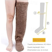 abordables la maison chaussettes-Chaussettes hautes en duvet d'oie pour Noël, nouvelles chaussettes hautes longues et pelucheuses d'hiver, chaussettes hautes en peluche