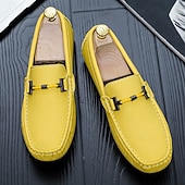 ieftine Loafers casual-Bărbați Mocasini &amp; Balerini Retro Mărime Plus Size Plimbare Casual Zilnic PU piele Comfortabil Cizme înalte Loafer Galben Roz Mov Deschis