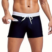 ieftine Costume de baie și pantaloni scurți de plajă-Bărbați Pantaloni Scurți de Înot Boxeri înot Costume de baie pentru costume de baie Mată Buzunar cu Fermoar Elastic Respirabil Pantaloni Surfing Bikini Scufundare Vară