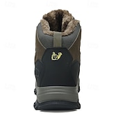 voordelige Winter- en sneeuwlaarzen-beige en zwarte waterdichte wandelschoenen voor heren met antislipzool en warme voering, outdoor trekkingschoenen voor winterkamperen en bergavonturen