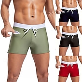 ieftine Costume de baie și pantaloni scurți de plajă-Bărbați Pantaloni Scurți de Înot Boxeri înot Costume de baie pentru costume de baie Mată Buzunar cu Fermoar Elastic Respirabil Pantaloni Surfing Bikini Scufundare Vară