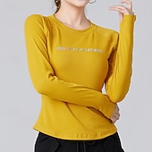 preiswerte Lauf-T-Shirts &amp; Tanktops-Damen Einfarbig Lauf-T-Shirt Fitnessshirt Sporttop Frühling Herbst Langarm Athleisure Baumwolle Warm Weich Atmungsaktiv Fitnessstudio Wandern Laufen Training Yoga Weinrot Schwarz Weiß Sportbekleidung