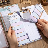 halpa Kodin tarvikkeet-ateriasuunnitteluvihko 8,5x5,8 tuumaa, 52 arkkia magneettinen, kaksoiskierteinen ateria &amp;ruokalista, seinälle kiinnitettävä ruokalistasuunnittelija päivittäiseen käyttöön &amp;viikkosuunnitelma