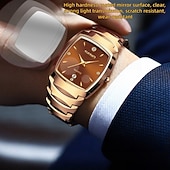 رخيصةأون ساعات كوارتز-ساعة جديدة للرجال مع حزام من الفولاذ المقاوم للصدأ عرض ليلة مع كريستالات مقاومة للخدش وقرص مقاوم للتآكل مفضلة لهدايا العيد وعيد الميلاد