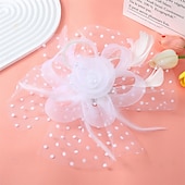 billige Fascinatorer-fascinators Tyll Fedora Bryllup Te Fest Hesteløp cocktail Elegant Årgang Enkel Med Fjær Hodeplagg Hodeplagg