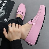 ieftine Loafers casual-Bărbați Mocasini &amp; Balerini Retro Mărime Plus Size Plimbare Casual Zilnic PU piele Comfortabil Cizme înalte Loafer Galben Roz Mov Deschis