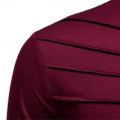 preiswerte Businesshemden für Herren-Herren Hemd Kleidhemd Knopfhemd Einfach Hochzeit Party Schwarz Weiß Wein Marineblau Langarm Revers Frühling Herbst Bekleidung Patchwork