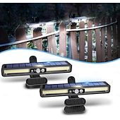 Недорогие Подсветки дорожки и фонарики-Настенные солнечные светильники с водонепроницаемым корпусом, уличные светильники для ограждений, переносные светильники безопасности на солнечных батареях для ограждений, гаражей, кемпингов