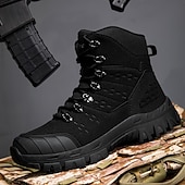 abordables Bottes de randonnée-Bottes de randonnée d&#039;extérieur beiges pour hommes avec semelle en caoutchouc antidérapante et construction respirante, bottes tactiques légères pour la randonnée, le camping et le port quotidien