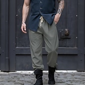 economico Fondi-Medievale Rinascimento Lunghezza alla caviglia Pantaloni da pirata Pirata Vichingo Ranger Tinta unica Costume Per uomo Celtico Costumi da pirata Fantasia Halloween Carnevale Vacanza Festa / Sera LARP