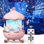 economico Luci Notturne per Bambini-Proiettore Notturno Carousel Bunny 12 Film Musica e Altoparlante Bluetooth Proiettore di Stelle Rotante a 360° per Camera dei Bambini Lampada Nursery Ricaricabile Regalo di San Valentino per Bambine