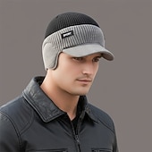 levne Pánské klobouky-Pánské Unisex Klobouk s klapkami na uši PLacatá čepice Zimní čepice Pletená čepice Zimní čepice Beanie Černá Námořnická modř Polyester Pletený Útulný Denní nošení Jdeme ven Barevné bloky Teplý