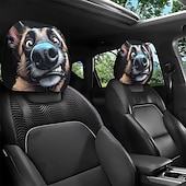 voordelige Voertuigservice-2 stuks schattige dieren auto hoofdsteun hoes - dubbelzijdig bedrukt ontwerp, elastische niet-gevulde pasvorm autostoel beschermers, krasbestendige hoofdsteun decoratie voor auto&#039;s, vrachtwagens,