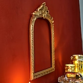 abordables esculturas de pared-1 unidad de marco decorativo de resina con arco dorado tridimensional de estilo europeo, ideal para decoración de pared o como accesorio para fotografía.