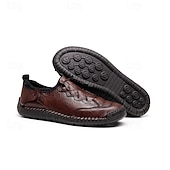 preiswerte Stiefeletten-Braune, handgefertigte Freizeitschuhe für Herren mit weicher Gummisohle und elastischem Kordelzug, bequeme Outdoor-Fahrschuhe für Reisen und den Alltag