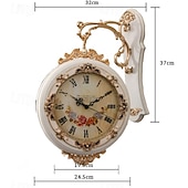 cheap Wall Accents-Outdoor Clocks European Style Retro Wall Clock Innovation and Fashion Living Room Double-Sided Clock Classic Clock Wall Bedroom Decoration Clock Wall Clocks Bedrooms