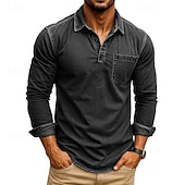 Herre Golf skjorte Golf poloskjorter Arbeid Avslappet Knaphul Langermet Grunnleggende Moderne عادي Lomme Knapper Vår Høst Normal Dyp Grønn Svart Rosa Lys Grønn Mørkeblå Blå Golf skjorte billige Klassisk poloskjorte for menn-Herre Golf skjorte Golf poloskjorter Arbeid Avslappet Knaphul Langermet Grunnleggende Moderne عادي Lomme Knapper Vår Høst Normal Dyp Grønn Svart Rosa Lys Grønn Mørkeblå Blå Golf skjorte