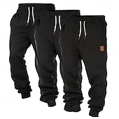 Недорогие Кроссовки-Муж. Штаны Джоггеры Флисовые штаны Кулиска Эластичная талия Мульти-упаковка Полотняное плетение Комфорт Полная длина на открытом воздухе Повседневные На выход Мода Классический