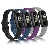 economico Cinturini per orologi Fitbit-4 pezzi Cinturino intelligente Compatibile con Fitbit Inspire 3 Silicone Orologio intelligente Cinghia Donne Uomini Cinturino Sportivo Sostituzione Polsino