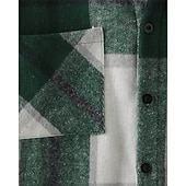 halpa flanellipaidat-Miesten Paita Rento paita Flanellipaita Button Up paita Rubiini Pitkähihainen Skottiruutukuvio Kauluskäänne Katuvaatteet Loma Tasku Vaatetus Puuvilla Muoti Vapaa-aika Mukava