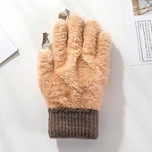 Недорогие Мужские шарфы и перчатки-Муж. 1 пара С пальцами Зимние Вязаные перчатки Перчатки без пальцев Мода Современное Перчатки Сохраняет тепло Вязанная Флис Полотняное плетение Осень Черный Темно синий Кофейный Серый