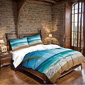 お買い得  羽毛布団カバーセット-ビーチブラウンの桐の木のバス3ピースダウン羽毛布団カバーセット、大きなベッド用、柔らかいショートフリース掛け布団カバーと枕カバー2枚付き - ホテルの寝室の寝具、居心地の良い &amp; 快適