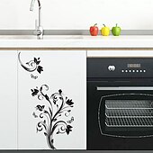 Недорогие Стикеры на стену-Наклейка на стену в виде бабочки и лозы, магнит на холодильник, дизайн лозы и бабочки, съемная наклейка на стену для спальни, гостиной, кабинета, домашнего декора, креативный фон, искусство,