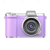 お買い得  アクションカメラ-1080P HDポータブルCCDカメラ 4Kレンズ フリップスクリーン USB充電式リチウムポリマーバッテリー 初心者向け旅行Vlogging 完璧なバレンタインデーギフト 初心者カメラ