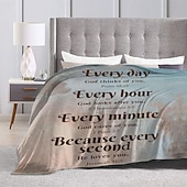 abordables Mantas y colchas-Manta Mantas de vellón Manta para sofá Religión 圣经 Moderno Inspiración cristiana Sofá Cama Manta decorativa Manta cálida Regalo Decoración del hogar