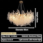 abordables Diseño Sputnik-Candelabros led de lujo moderno, cristal dorado de 60 cm para interiores de casas, cocina, dormitorio, arte del hierro, lámpara de rama de árbol, lámpara creativa, luz 85-265v