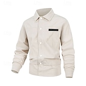 economico Giubbotti Casual-Per uomo Giacca Leggera Giacca in Velluto a Coste Giacca Cargo Giacca Casual Vacanza Quotidiano Traspirante Tasca Primavera Autunno Semplice Moda Classico Bavero Regolare Nero Cachi Grigio Giacca