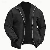 ieftine Jachete casual-Bărbați Jachetă Corduroy Sacou Vacanță Zilnic Respirabil Buzunar Primăvară Toamnă Simplu Modă Clasic Rever Regulat Negru Albastru piscină Maro Trifoi Cafea Jachete