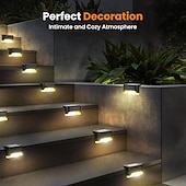 olcso Pathway Lights &amp; Lanterns-napelemes teraszvilágítás kültéri, napelemes oldalsó lámpák, vízálló LED-es lámpa kültéri teraszokhoz, korláthoz, lépcsőkhöz, lépcsőfokokhoz, kerítéshez, udvarhoz és teraszhoz, karácsonyi dekorációs